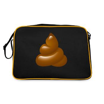 Smiley Poo - Retro Bag - black/gold - Back
