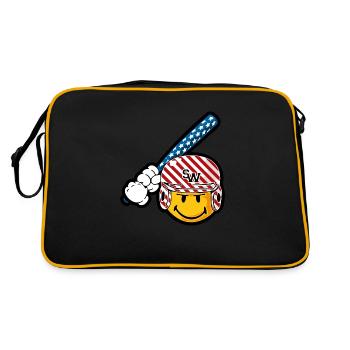 Smiley Baseball Batsman - Retro Bag - black/gold - Back