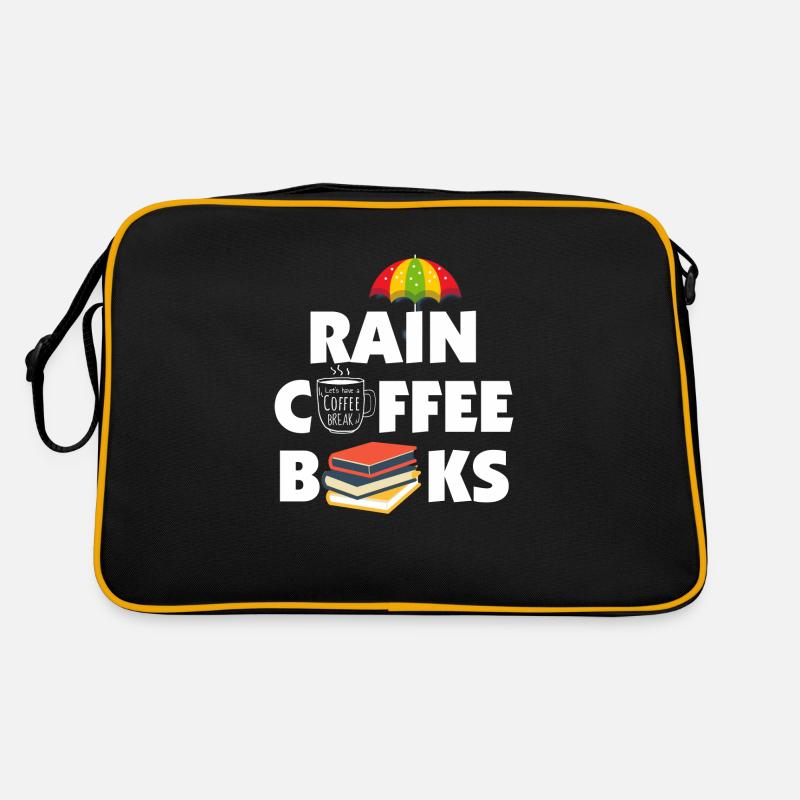 Rain Coffee Books - Retro Tasche - Schwarz/Gold