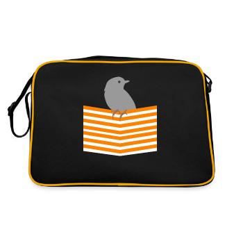 Perruche oiseau oiseau - Sac Retro - noir/or - Dos