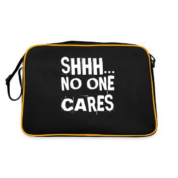 Shhh No One Cares - Sarcasm Funny Stop Talking - Retro Bag - black/gold - Back