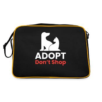 Adopt - dont shop I Tierretter - Retro Tasche - Schwarz/Gold - Hinten