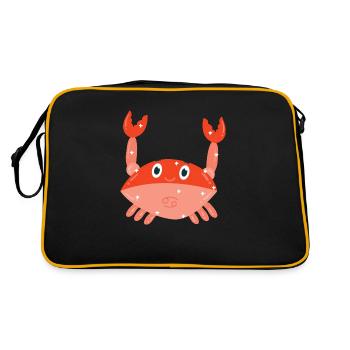 Krebs Sternzeichen - Retro Tasche - Schwarz/Gold - Hinten