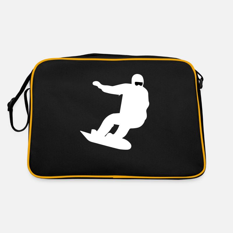 Snowboard Snowboarder Retro Tasche
