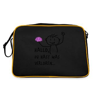 verlorenes Hirn - Retro Tasche - Schwarz/Gold - Hinten