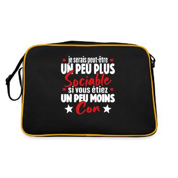 Je Serais Peut Être Un Peu Plus Sociable - Sac Retro - noir/or - Dos