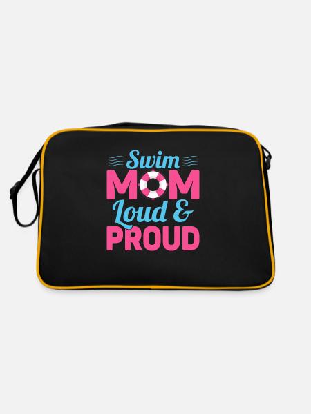 Swim Mom Loud & Proud Family Natation - Sac Retro - noir/or - Dos