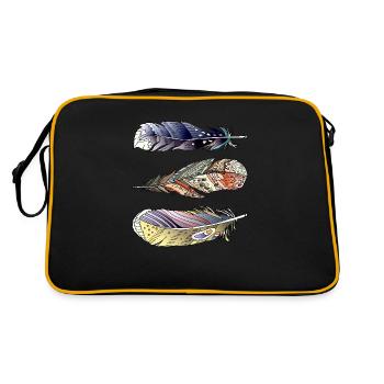Feder - Retro Tasche - Schwarz/Gold - Hinten