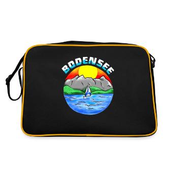 Bodensee - Retro Tasche - Schwarz/Gold - Hinten