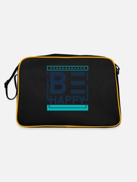 Be happy - Retro Bag - black/gold - Back
