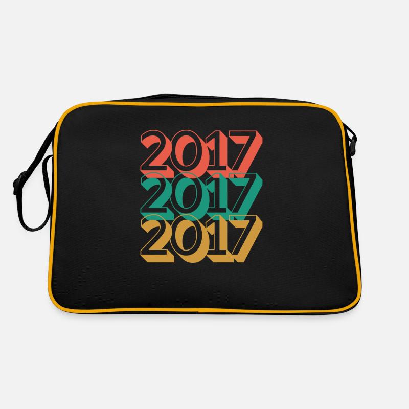Anniversaire année 2017 / Vintage 2017 - Sac Retro - noir/or