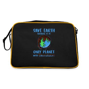 Save the Earth, chocolate! - Retro Bag - black/gold - Back