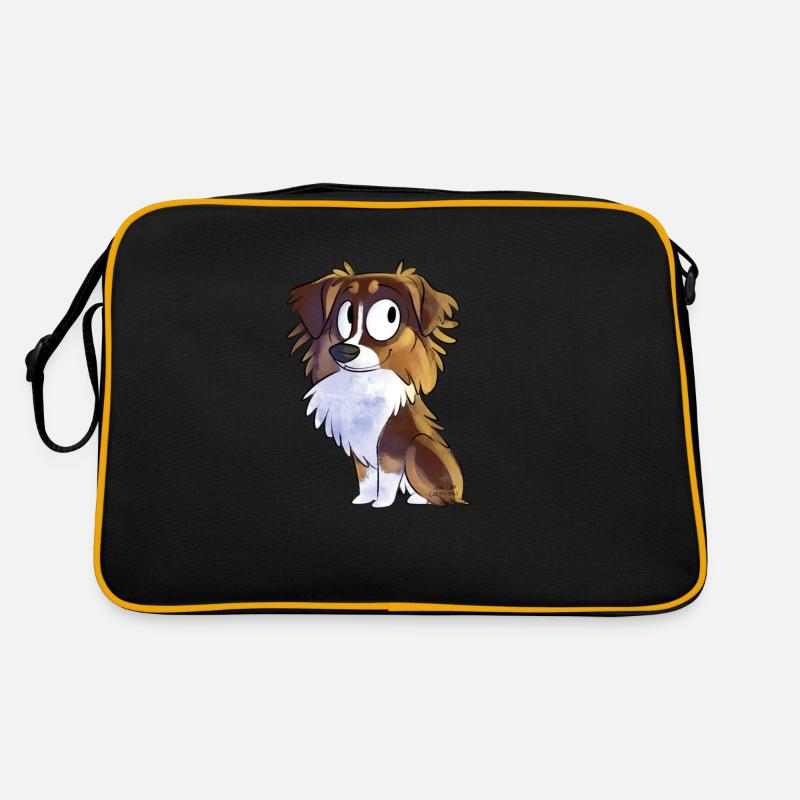 Chibi Australian Shepherd - Tricolor Rot Retro Tasche