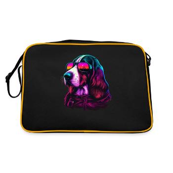 Basset Hound Chiens Basset Hounds - Sac Retro - noir/or - Dos
