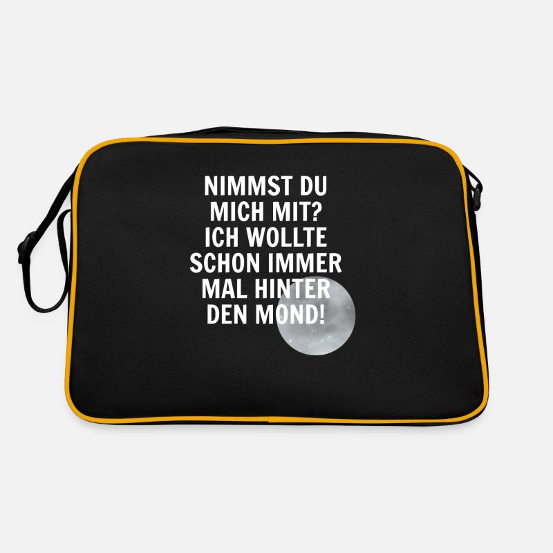 Hinter dem Mond Redewendung Retro Tasche