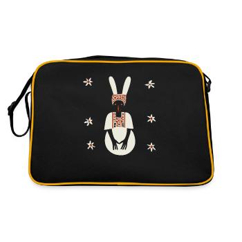 Ethno Hase - Retro Tasche - Schwarz/Gold - Hinten