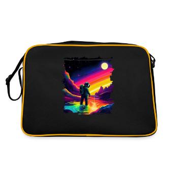 Outer Space Art Aquarelle Dégoulinant Spaceman - Sac Retro - noir/or - Dos
