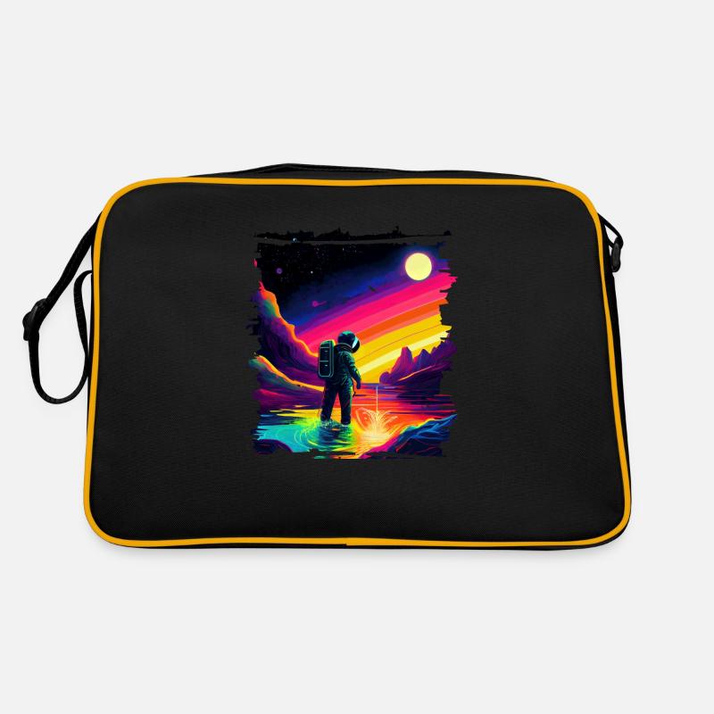 Outer Space Art Aquarelle Dégoulinant Spaceman Sac Retro