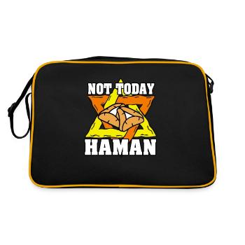 Not Today Haman Purim Judentum - Retro Tasche - Schwarz/Gold - Hinten