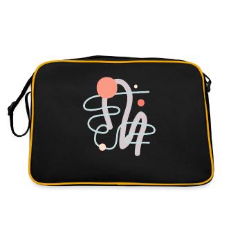 Abstract Art Abstract Art Organic Forms - Retro Bag - black/gold - Back