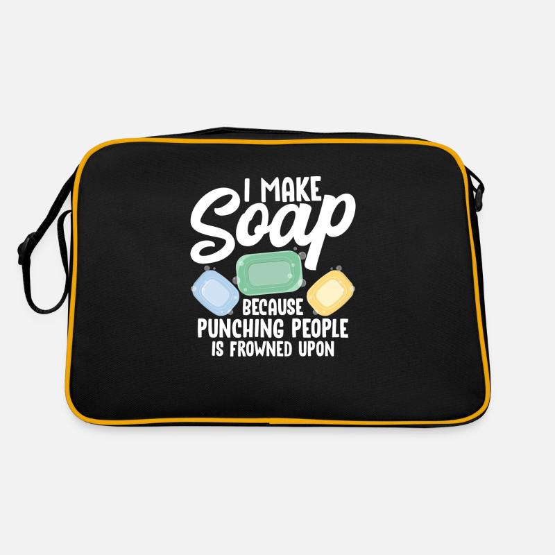 I Make Soap Because Punching People Soapmaking Soa Retro Tasche