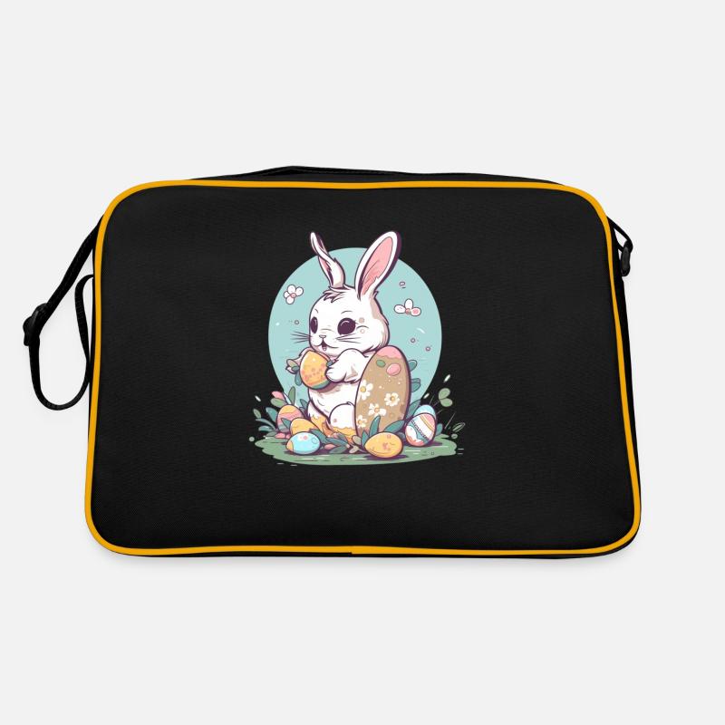 Osterhase - Retro Tasche - Schwarz/Gold