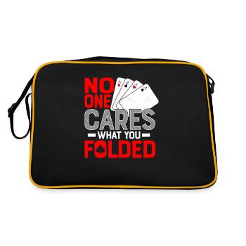No One Cares What You Folded Poker Player Gambling - Retro Tasche - Schwarz/Gold - Hinten