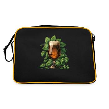 Craft beer glass with hops - IPA - Retro Bag - black/gold - Back