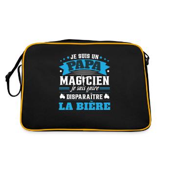 Je Suis Un Papa Magicien - Sac Retro - noir/or - Dos