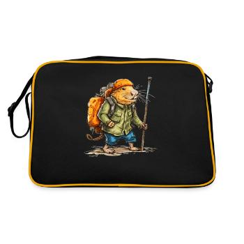 Die Maulwurfsratte wandert in der Freizeit - Retro Tasche - Schwarz/Gold - Hinten