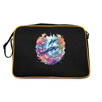 Les baleines - Sac Retro - noir/or - Dos