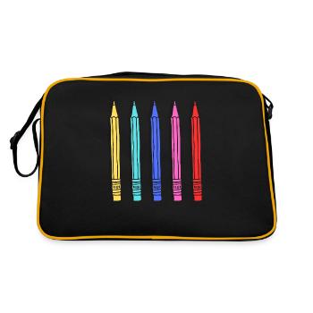 Buntstifte für Kinder - Retro Tasche - Schwarz/Gold - Hinten