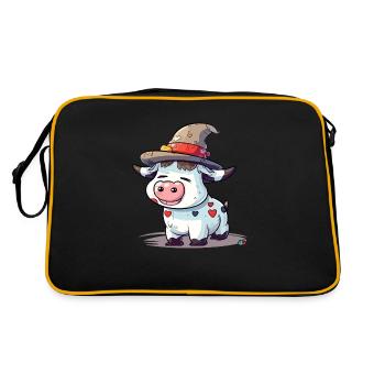 Adi the cow in the hat - Retro Bag - black/gold - Back