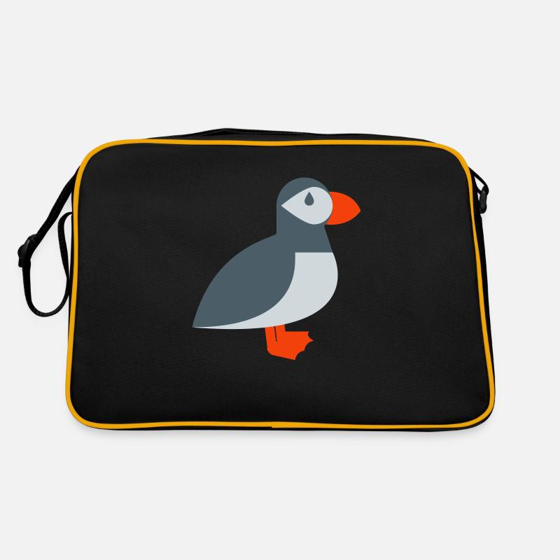 Papageientauchervogel Retro Tasche