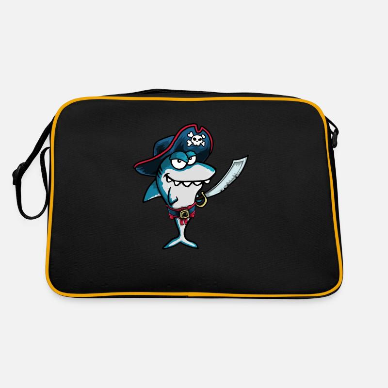 Funny Evil Smiling Pirate Shark Captain Retro Bag
