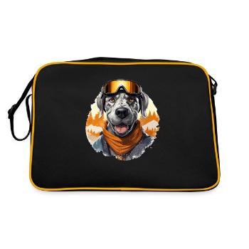Great Dane Ski Tee: Defining Winter Adveture - Retro Bag - black/gold - Back