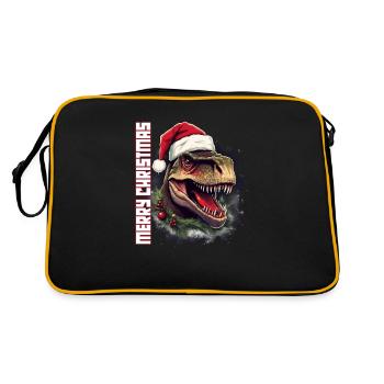 T-Rex Noël Père Noël chapeau Joyeux Noël - Sac Retro - noir/or - Dos