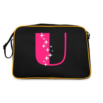Letter U Glitter - Retro Bag - black/gold - Back