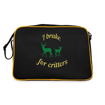 I brake for critters - Retro Bag - black/gold - Back