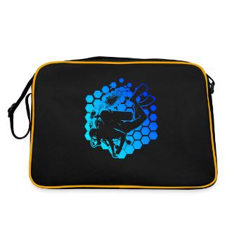 Diver Scuba Diver Diving Scuba Tauchen - Retro Tasche - Schwarz/Gold - Hinten