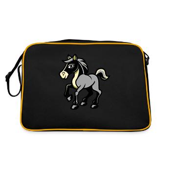 horse - Retro Tasche - Schwarz/Gold - Hinten
