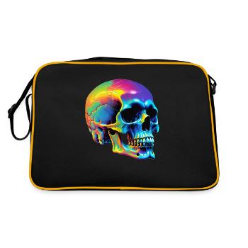 Skull - Retro Tasche - Schwarz/Gold - Hinten
