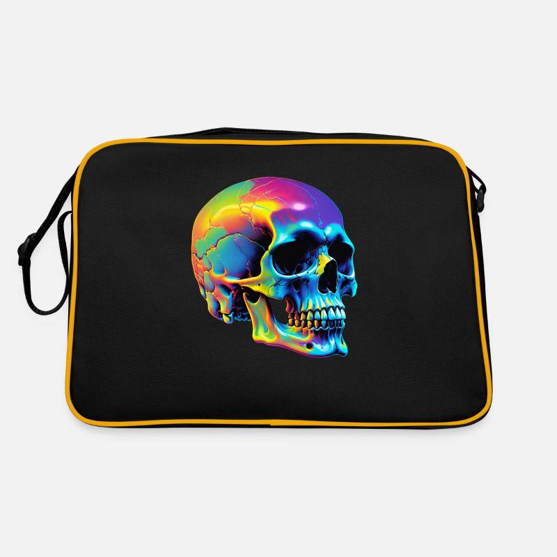 Skull - Retro Tasche - Schwarz/Gold