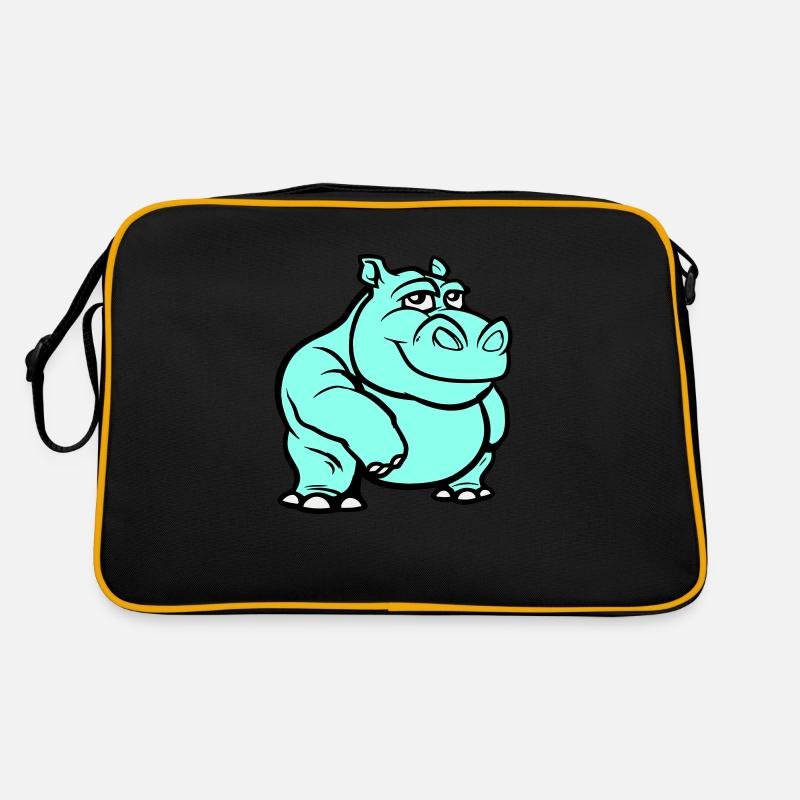 Nilpferd Comic Retro Tasche