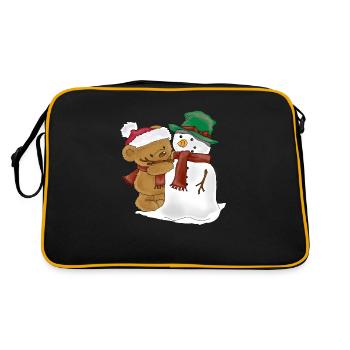 Ours décore bonhomme de neige - Sac Retro - noir/or - Dos