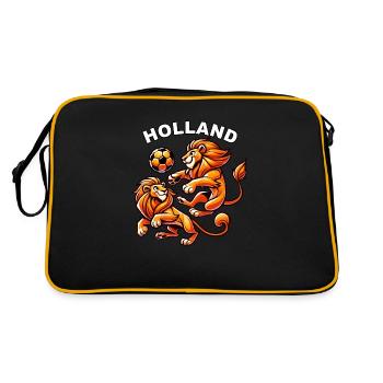 Lions orangistes des Pays-Bas jouant au football - Sac Retro - noir/or - Dos