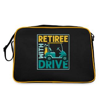 Retiree With Drive Golfer Golf - Retro Bag - black/gold - Back