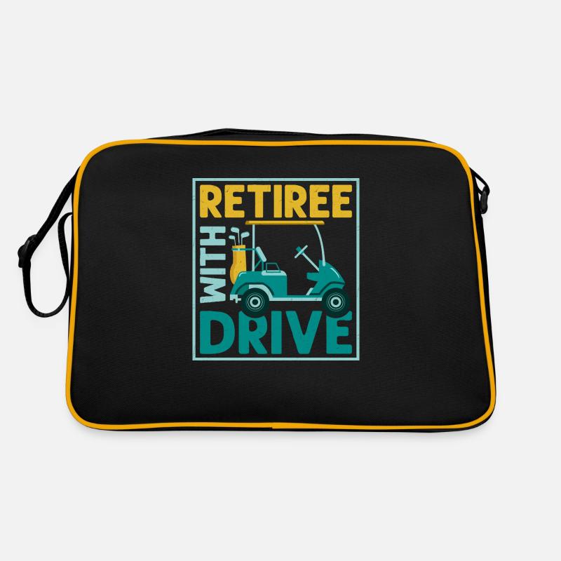 Retraité avec Drive Golfer Golf Sac Retro