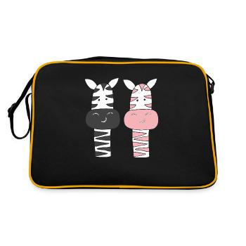 zebra mr and mrs - Retro Bag - black/gold - Back