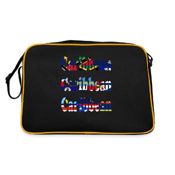 Holiday feeling with the flags of the Caribbean - Retro Bag - black/gold - Back